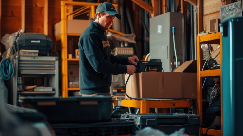 Pest Control Specialist Preparing Equipment AIG41